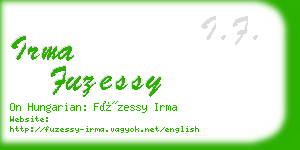 irma fuzessy business card